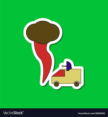 Paper sticker on stylish background tornado car vector image