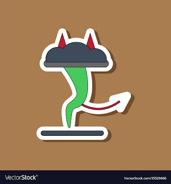 Paper sticker on stylish background tornado devil vector image