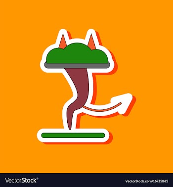 Paper sticker on stylish background tornado devil vector image
