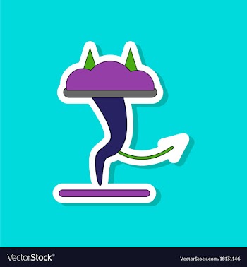 Paper sticker on stylish background tornado devil vector image
