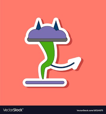 Paper sticker on stylish background tornado devil vector image