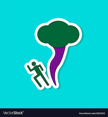 Paper sticker on stylish background tornado human vector image
