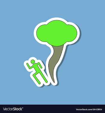 Paper sticker on stylish background tornado human vector image