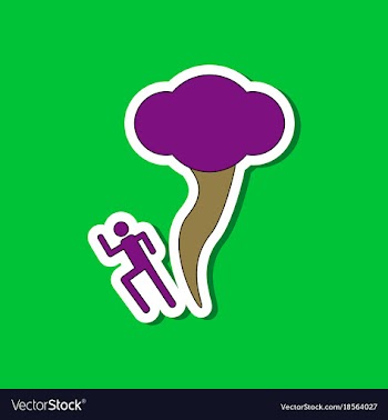 Paper sticker on stylish background tornado human vector image