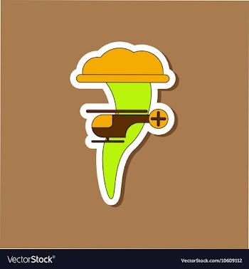 Paper sticker on stylish background tornado vector image