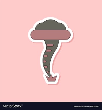 Paper sticker on stylish background tornado vector image