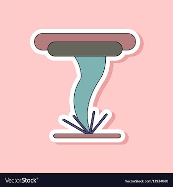 Paper sticker on stylish background tornado vector image