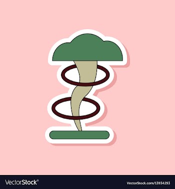 Paper sticker on stylish background tornado vector image