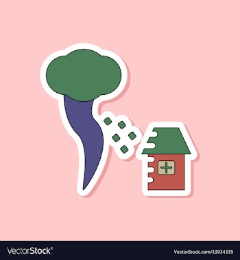 Paper sticker on stylish background tornado vector image