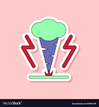 Paper sticker on stylish background tornado vector image