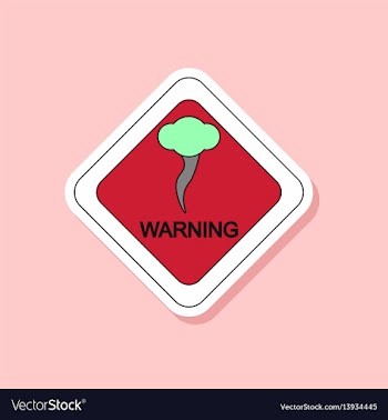 Paper sticker on stylish background tornado vector image