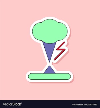 Paper sticker on stylish background tornado vector image