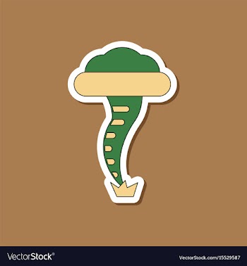 Paper sticker on stylish background tornado vector image