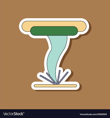 Paper sticker on stylish background tornado vector image