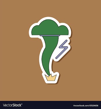 Paper sticker on stylish background tornado vector image
