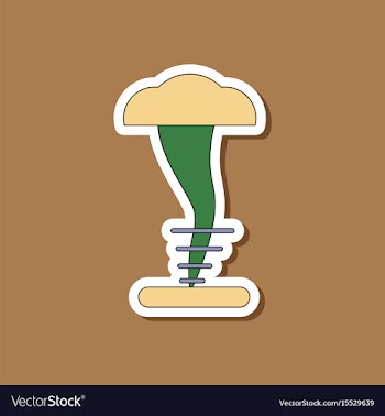 Paper sticker on stylish background tornado vector image