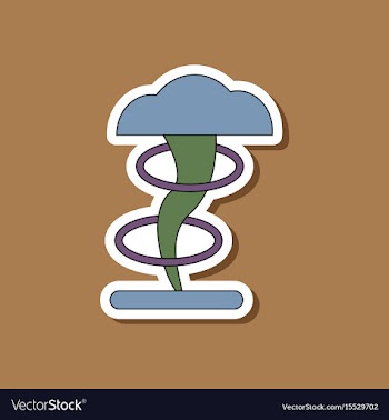 Paper sticker on stylish background tornado vector image
