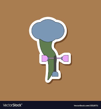 Paper sticker on stylish background tornado vector image
