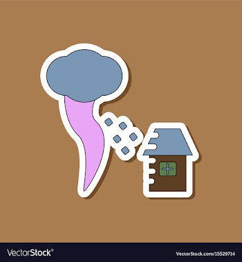 Paper sticker on stylish background tornado vector image