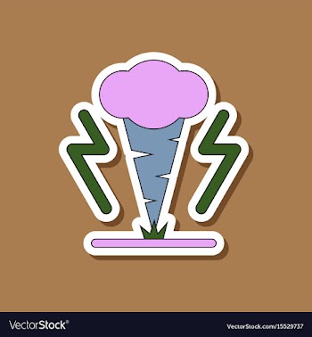 Paper sticker on stylish background tornado vector image