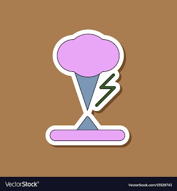 Paper sticker on stylish background tornado vector image