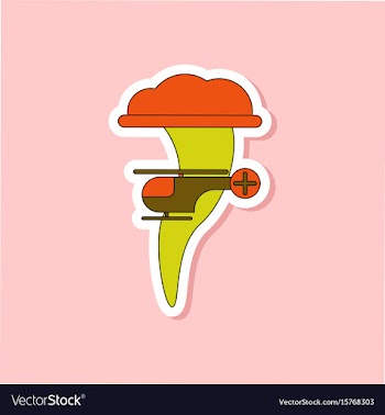 Paper sticker on stylish background tornado vector image