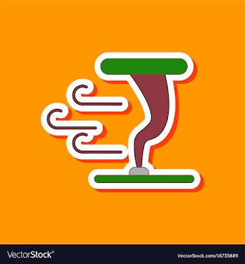 Paper sticker on stylish background tornado vector image