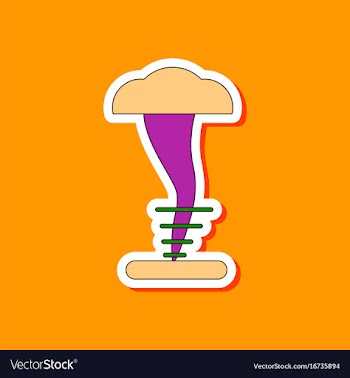 Paper sticker on stylish background tornado vector image