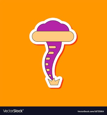 Paper sticker on stylish background tornado vector image