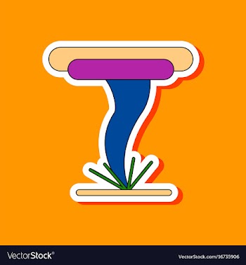 Paper sticker on stylish background tornado vector image