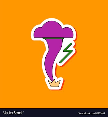 Paper sticker on stylish background tornado vector image