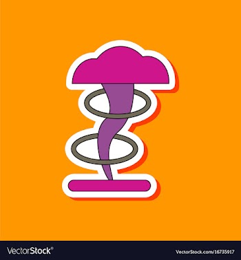 Paper sticker on stylish background tornado vector image
