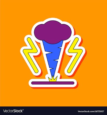 Paper sticker on stylish background tornado vector image
