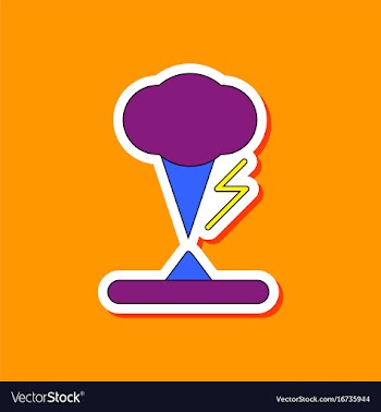 Paper sticker on stylish background tornado vector image