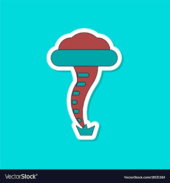Paper sticker on stylish background tornado vector image