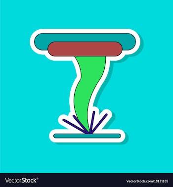 Paper sticker on stylish background tornado vector image