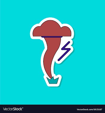 Paper sticker on stylish background tornado vector image
