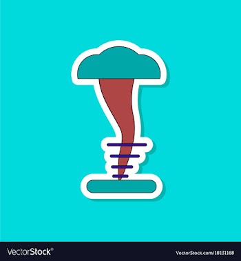 Paper sticker on stylish background tornado vector image