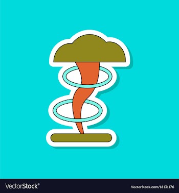 Paper sticker on stylish background tornado vector image