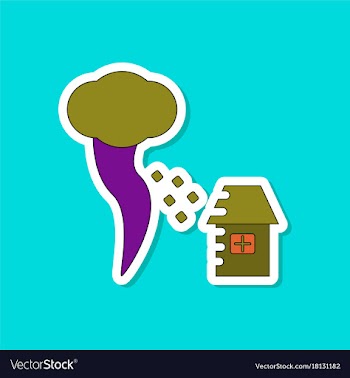 Paper sticker on stylish background tornado vector image