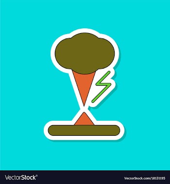 Paper sticker on stylish background tornado vector image