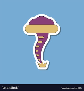 Paper sticker on stylish background tornado vector image