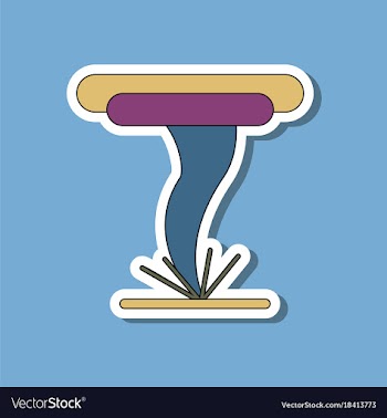 Paper sticker on stylish background tornado vector image