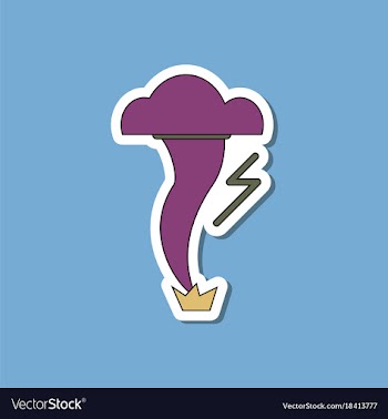Paper sticker on stylish background tornado vector image