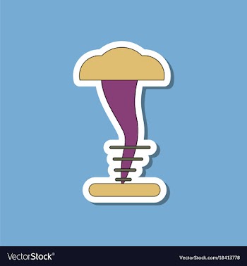 Paper sticker on stylish background tornado vector image