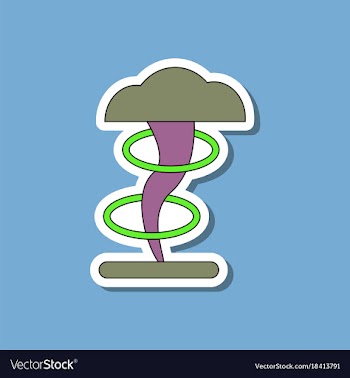 Paper sticker on stylish background tornado vector image
