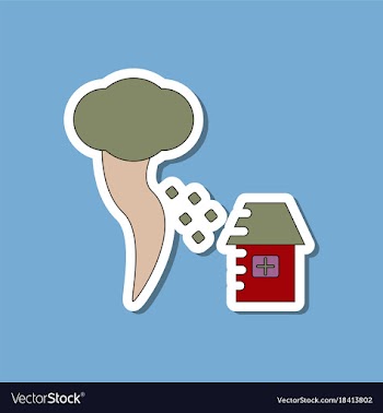 Paper sticker on stylish background tornado vector image