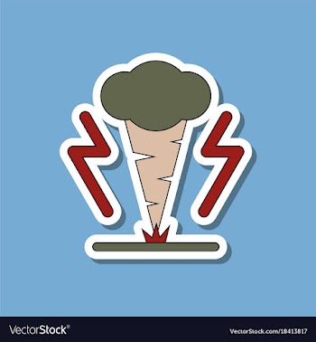 Paper sticker on stylish background tornado vector image