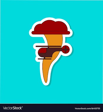 Paper sticker on stylish background tornado vector image