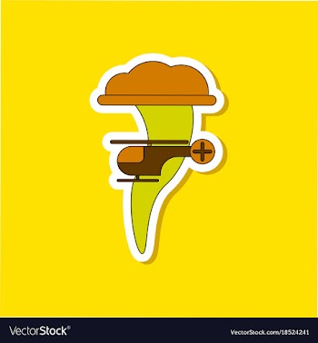 Paper sticker on stylish background tornado vector image